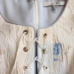 Badgley Mischka  Jacquard Lace-Up Shift Dress Photo 2