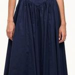 NWOT STAUD DENA drop waist Navy Blue Midi Dress sz 4 Photo 0