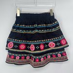 Savannah‎ Jane Mary Tiered Embroidered Skirt size small Black Photo 2