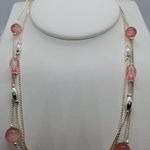 Croft & Barrow NWT  Silver & Pink Necklace & Earrin Photo 2