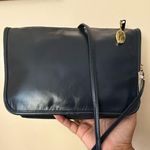 Talbots Vintage Etna Navy Blue Genuine Leather Small Crossbody Bag Purse 9.5x7”O Photo 0