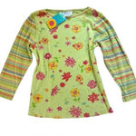 Fresh Produce 90s Y2K  Floral Stripe Long‎ Sleeve Top NWT Medium Cotton DEADSTOCK Photo 0