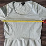 Carlisle  Collection Baby Blue Knit Short Sleeve Peplum Waist Fitted Structured M Photo 4