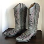 Circle G  By Corral Women's Grey / Black / Pink Embroidery Boots Size 9 Photo 2