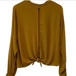 Olivaceous Tie Back Blouse Top Photo 3