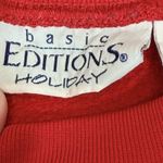 Basic Editions Sweatshirt Womens Large Red Christmas Embroidered Fleece Vintage Size undefined Photo 7
