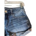 American Eagle  Blue Cuffed 360 Super Stretch Denim Jean Shorts Women Sz 2 Photo 5