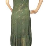 Taboo Vintage 1990s Green Sparkly Dress Asymmetrical Hem Stretchy Photo 1