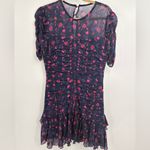 Tanya Taylor  Falling Floral Carti silk ruffle boho mini Dress Size 8 Photo 1