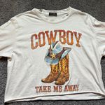 Cowboy Take Me Away Cropped Shirt Size M Photo 0