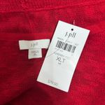 J Jill Womens XLT Cardigan Open Front Cherry Red Lightweight Knit Coastal‎ Layer Size XL Photo 6