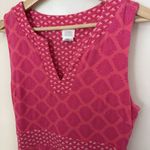 Sigrid Olsen  Fit & Flare Dress Size M Pink Seashell Jersey Knit Pockets Beachy Photo 4