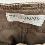 78 & Sunny Pants Women’s 6 Pedal Pusher Cropped Brown Wide Cuff Preppy Photo 1