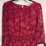 Speechless Red Tiered Mini Dress Sheer Long Sleeves Preppy Feminine Fairygoth Fairy Whimsy Photo 1