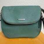Dana Buchman  Green Faux Leather Front Flap Crossbody Bag Photo 4