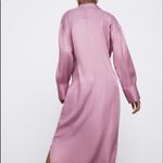 ZARA  SATIN EFFECT WRAP MIDI V-NECK DRESS Size XS NEW Photo 6