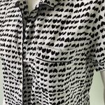 J. Crew White & Black Heart Print Pajama Shirt Small Photo 2