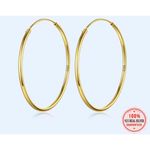 Boutique 14k Gold S925 Hoop Earrings Thin Endless Sleeper Earrings Lightweight‎ Jewelry Photo 11
