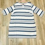 ELLOS blue & white stripe nautical plus size tunic dress sz 18 Photo 4