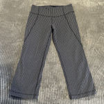 Lululemon Lulu Vertical Stripes Cropped Leggings Womens Size 6 Blue Calf Slits Photo 0