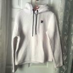 FILA Women’s Teddy Sherpa Hoodie White Long Sleeve sweatshirt pullover Sz small Photo 1
