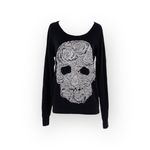 Lauren Moshi  ❃ Super Soft Skull Rose Pullover Jumper Sweatshirt ❃ Black ❃ XS Photo 5