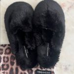 Generation Love NWT -  Esther Fur Slides Slippers Black Size Small (5-7) Photo 5