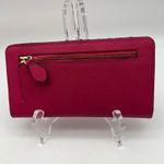 Rebecca Minkoff Hot Pink Leo Snap Top Card Wallet Colorful Preppy Designer Photo 2