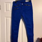 Rag and Bone Vintage Y2K Electric blue colorful moto biker zippers skinny jean 27 Photo 7