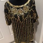 Jean for Joseph Le Bon Black and Gold beaded Sequin top Size XXL Photo 0