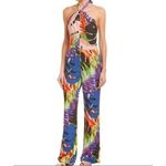 Natori Womens Jumpsuit 2 Tropical Wide Leg Halter Tie Backless Bright Vacation Photo 10