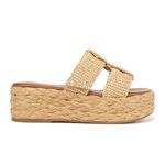 Zodiac Izzy Natural Woven Platform Slide Sandals Size 9 Photo 3