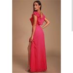 Lulus NEW  Love From Above Pink Ruffled Surplice Maxi Dress Photo 3
