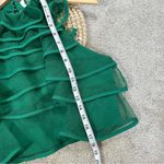 La Esquina Azul Women’s Organza Layered Ruffle Top Sleeveless Crop Party Green M Size M Photo 9