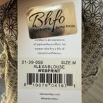 Sundays NWT  Alexa Blouse Ruffle Blouse White Gray Cotton Printed Medium Photo 1