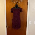 Ambiance Burgandy Lace Off the Shoulder Dress Effortless Elegance Size Small Photo 4