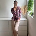 IRO  Bixie Wrap Effect Abstract Watercolor Abstract Blouse Shirt Pink Size 38 Photo 1