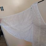Nicole Miller Size Small S White Flowy Blouse Sheer V Neck Top Summer Boho Indie Photo 7