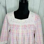 Miss Elaine Sz M Seersucker House Coat Robe Nightgown House Dress Full Zip Pink Size M Photo 2