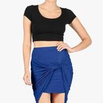 Sexy high waisted scrunched skirt Blue Photo 2