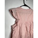 Faherty  Womens Baby Pink Cotton Blouse Ruffle Short Sleeves Size Small Photo 6