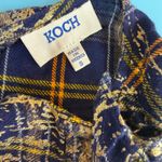 Koch  Plaid Gold Thread Women's Button Up Long Sleeve Shirt Size Small Photo 6