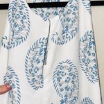 Loft White & Blue Paisley Print Keyhole Sleeveless Blouse Photo 2