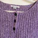 American Eagle  Purple Ribbed Henley Cropped Long Dolman Sleeve Sweater Photo 5