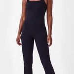 Spanx Black Booty Boost Easy Access Open Back Full Length Flare Jumpsuit Large Photo 0