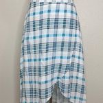 a.n.a NWT  Size 6 Green Naples Stripe Faux Wrap Skirt Photo 0