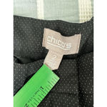 Chico's Size 2 Large Black Micro Dot Cropped Ankle Dress Pants Zipper Detail Photo 3
