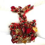 Red beaded flower bracelet Photo 3