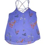 Japna  | Periwinkle Floral Spaghetti Strap Tank | Small Photo 0