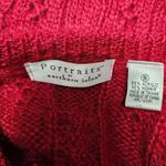 Vintage Portraits Northern Isle Red Mohair Blend Pointelle Cardigan Size Small Photo 4